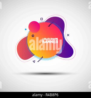 Forme liquide moderne vente gradient bannière. Illustration Vecteur de résumé de liquide coloré banner constitué de différentes formes simples pour votre conception Illustration de Vecteur