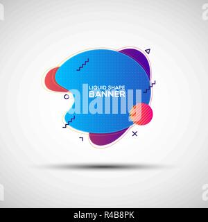 Forme liquide moderne vente gradient bannière. Illustration Vecteur de résumé de liquide coloré banner constitué de différentes formes simples pour votre conception Illustration de Vecteur