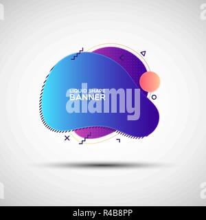 Forme liquide moderne vente gradient bannière. Illustration Vecteur de résumé de liquide coloré banner constitué de différentes formes simples pour votre conception Illustration de Vecteur