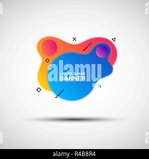 Forme liquide moderne vente gradient bannière. Illustration Vecteur de résumé de liquide coloré banner constitué de différentes formes simples pour votre conception Illustration de Vecteur