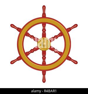 Roue de navire. Style classique. Vector illustration Illustration de Vecteur