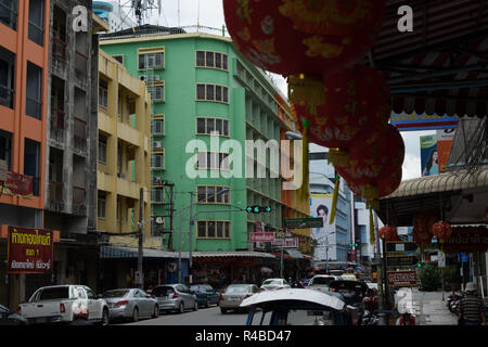 La vieille ville pittoresque de Hat Yai, Thaïlande. Banque D'Images