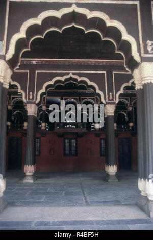 Intérieur du Palais d'été de Tipu Sultan, Bangalore, Karnataka, Inde, Asie