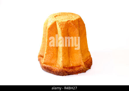 Pandoro, gâteau de Noël italien isolé sur blanc, chemin de détourage inclus Banque D'Images