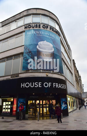 La House of Fraser Department store à Cardiff, Pays de Galles, Royaume-Uni. Le magasin est de rester ouvert après la récente acquisition de chaînes Banque D'Images