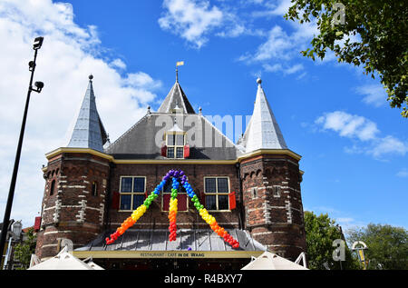 De Waag le Nieuwmarkt d'Amsterdam, Hollande, Pays-Bas Banque D'Images