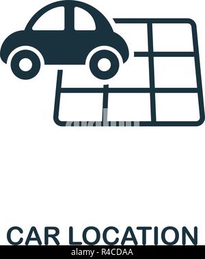 L'icône d'emplacement de voiture. Style de design premium collection. UX et l'interface utilisateur. L'icône de localisation de pixel voiture parfaite pour la conception web, applications, logiciels, l'utilisation d'impression. Illustration de Vecteur
