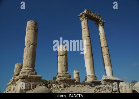 Temple d'Hercule à la Citadelle d'Amman, Jordanie Banque D'Images