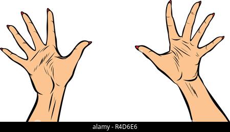 Femme mains High Five Fingers Illustration de Vecteur