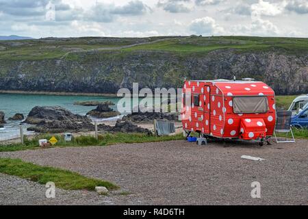 Camping OASIS des sables bitumineux sango, Durness, Ecosse, Royaume-Uni Banque D'Images