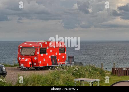 Camping OASIS des sables bitumineux sango, Durness, Ecosse, Royaume-Uni Banque D'Images