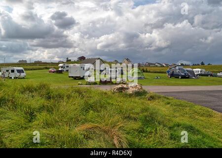 Camping OASIS des sables bitumineux sango, Durness, Ecosse, Royaume-Uni Banque D'Images