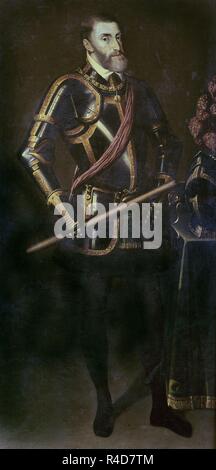 "Charles V, empereur romain saint', ca. 1605, huile sur toile. Auteur : PANTOJA DE LA CRUZ, JUAN. Emplacement : collection privée. Sevilla. Séville. L'ESPAGNE. Banque D'Images