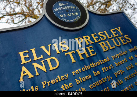 Mississippi Blues repère historique à la naissance d'Elvis Presley à Tupelo, Mississippi. (USA) Banque D'Images