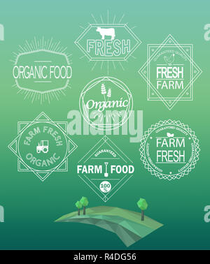 Vector farm fresh logos et emblèmes. Banque D'Images