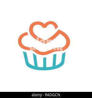 Cupcakes, icône de l'élément du logo. Icône propre et simple/logo modèle, adapté pour une entreprise de boulangerie, café, restaurant, studio, équipe, icône web, etc Illustration de Vecteur