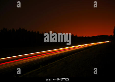 Light Trails dans le rac Banque D'Images