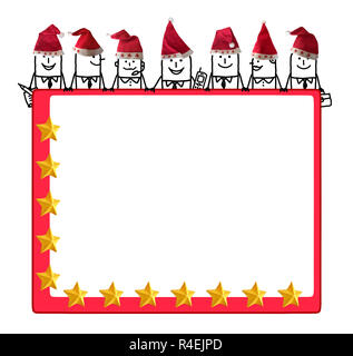 Cartoon Équipe Entreprises et conseil blanc Noël Banque D'Images