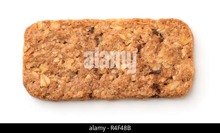 Vue de dessus de barres muesli isolated on white Banque D'Images