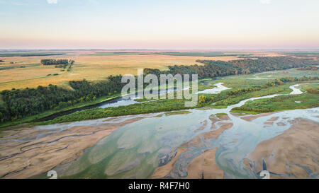 Photographie aérienne de la rivière Niobrara inférieur au Nebraska Sandhills Banque D'Images