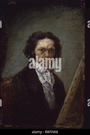 'Auto-portrait', 1795-1797, huile sur toile, 20 x 14 cm. Auteur : GOYA, FRANCISCO DE. Emplacement : collection privée. MADRID. L'ESPAGNE. Banque D'Images