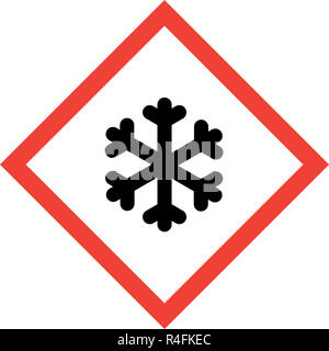 Signe de danger avec symbole de la glace Banque D'Images