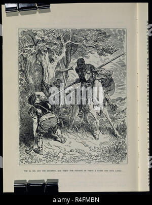 L'école française. Don Quichotte de la défense de la femme battue par son mari. Illustration publiée dans El Ingenioso hidalgo Don Quijote de La Mancha. Madrid, collection privée. Auteur : DORE, Gustave. Emplacement : collection privée. MADRID. L'ESPAGNE. Banque D'Images