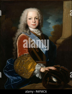 Portrait de Ferdinand de Bourbon et de Savoie (1713-59), Prince des Asturies - 1725 - 75x62 cm - Huile sur toile - Baroque Français. Auteur : RANC, Jean. Emplacement : collection privée. MADRID. L'ESPAGNE. Banque D'Images