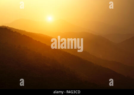 Tai Mo Shan coucher du soleil Banque D'Images