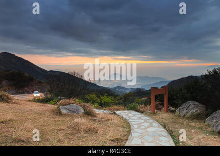 Tai Mo Shan coucher du soleil Banque D'Images