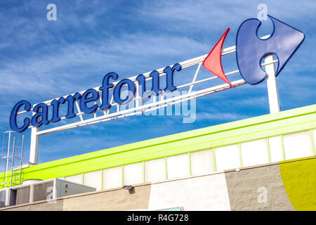 Logo Carrefour, Espagne Banque D'Images