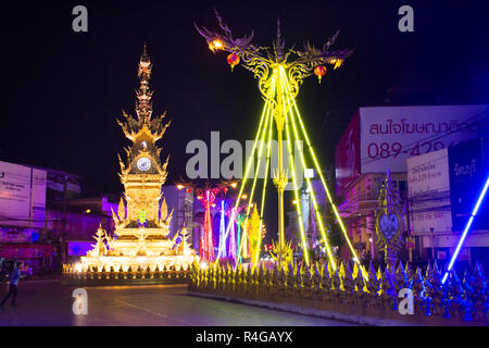 Chiang Rai réveil-tour et symphonie de couleurs et de lumière spectaculaires son pour montrer les gens d'affaires à Chiang Rai City le 21 février 2018 à Chiang R Banque D'Images