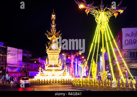Chiang Rai réveil-tour et symphonie de couleurs et de lumière spectaculaires son pour montrer les gens d'affaires à Chiang Rai City le 21 février 2018 à Chiang R Banque D'Images