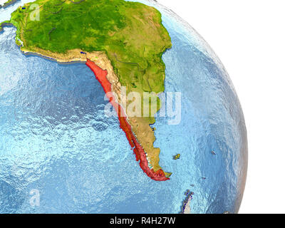 Le Chili sur la terre en rouge Banque D'Images