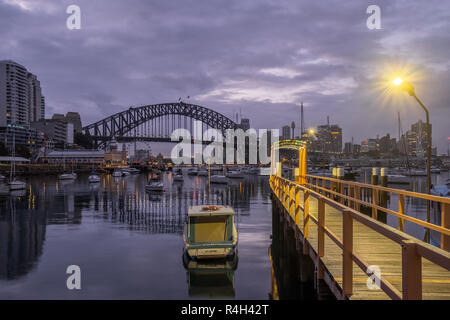 Sur le quai du Sydney Lavender Bay Banque D'Images