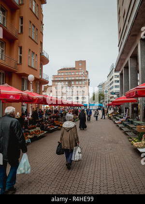 Zageb, Croatie - le 2 octobre, près de marché Dolac place principale au matin Banque D'Images