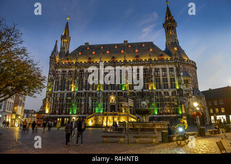 L'hôtel de ville, Aix-la-Chapelle, Rhénanie du Nord-Westphalie, Allemagne, Rathaus, Nordrhein-Westfalen, Deutschland Banque D'Images