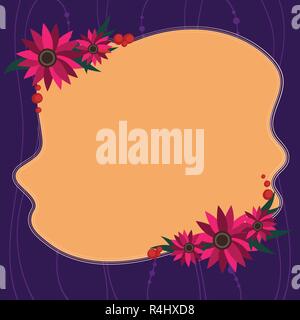 Concept Design business template vide copie espace texte pour Ad Site internet isolé. La couleur de la Vierge avec des fleurs forme frontière pour annonces Invitation Cartes Illustration de Vecteur