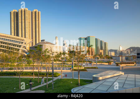 La grande vitesse ferroviaire West Kowloon et la plaza, Kowloon, Hong Kong Banque D'Images