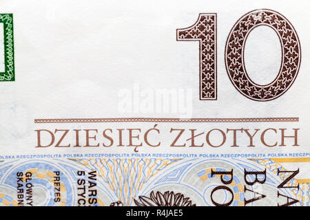 10 PLN close up Banque D'Images