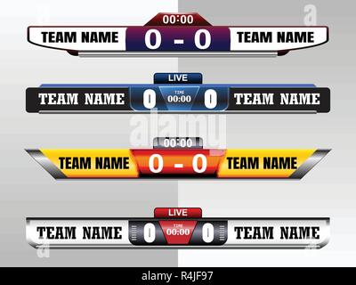 Bord de l'écran numérique modèle graphique pour la radiodiffusion de soccer, de football ou de futsal, vecteur illustration modèle de conception pour le soccer league Illustration de Vecteur