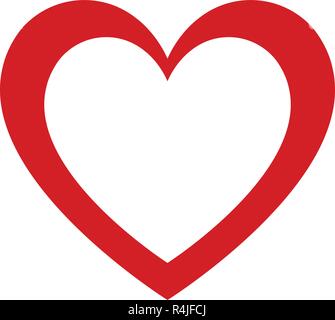 Coeur rouge design graphic vector icône. Saint Valentin et les amoureux concept. Thème coeur double Illustration de Vecteur