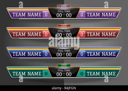 Bord de l'écran numérique modèle graphique pour la radiodiffusion de soccer, de football ou de futsal, vecteur illustration modèle de conception pour le soccer league Illustration de Vecteur