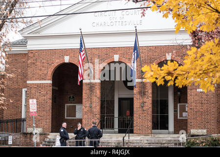 Charlottesville , Virginia United States 26 NOVEMBRE 2018 , la sélection des jurés a commencé lundi pour le meurtre de Heather Heyer le 12 août , 2017 t ant Banque D'Images