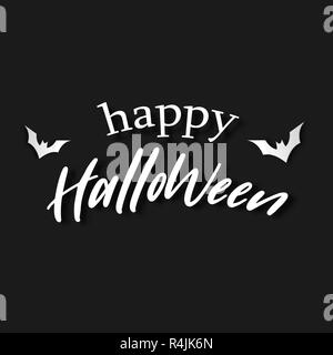 Happy Halloween lettre blanche sur fond noir. Lettre d'invitation et bannière de message concept. Maison de vacances à thème et de Ghost. Vector illustration. Illustration de Vecteur