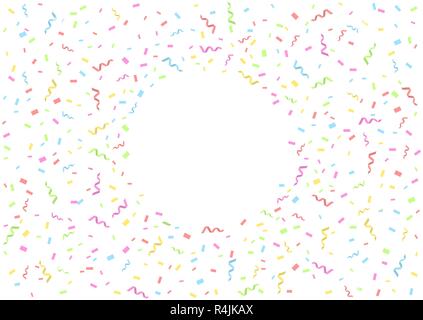 Confetti coloré festif rubans avec place pour l'arrière-plan du texte simple. Vector illustration Illustration de Vecteur