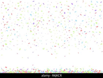Rubans de fête confetti colorés sur fond blanc. Vector illustration Illustration de Vecteur