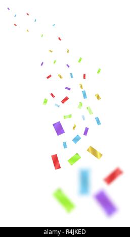 Rubans de fête colorés sur fond blanc. Couleur flou artistique de confetti Carnival Party concept Vector illustration Illustration de Vecteur