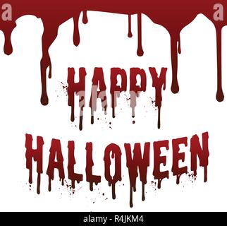 Happy Halloween jour drop down tache de sang éclaboussant messenger texte invisible sur le mur blanc. Vector illustration. Maison de vacances et de religion. Scary Illustration de Vecteur