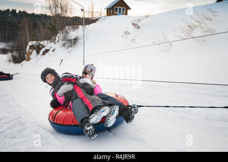 Jeux drôle d'hiver Banque D'Images